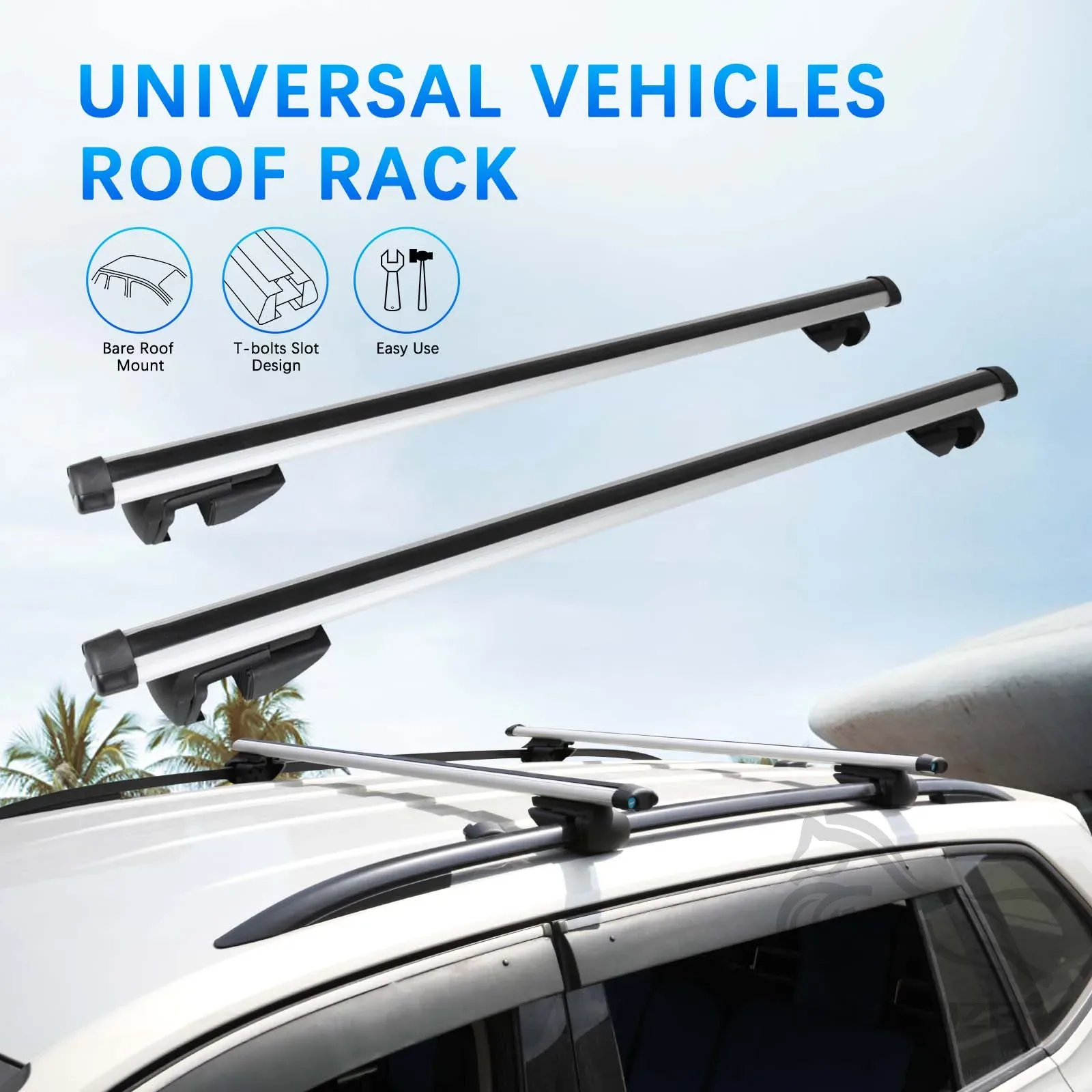 Car Roof Rack Cross Bar - Barra transversal de aluminio para techo