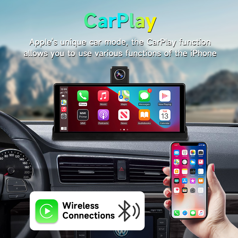 Pantalla CarPlay inalámbrica e - Car Dash Cam reseña y precio