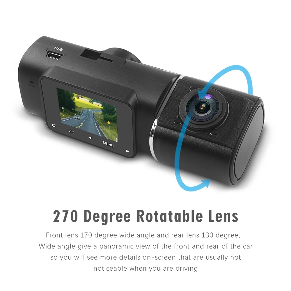 Cámara Dual para Auto, Delante - Car Dash Cam reseña y precio