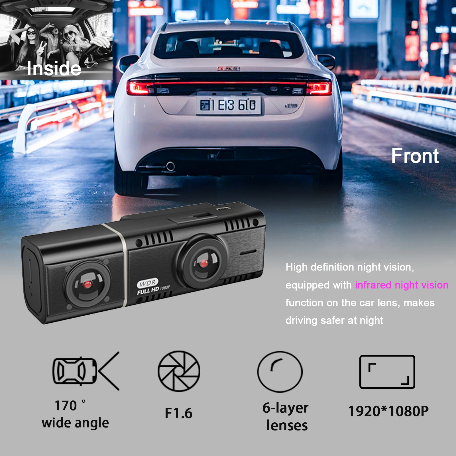 Cámara Dual para Auto, Delante - Car Dash Cam reseña y precio